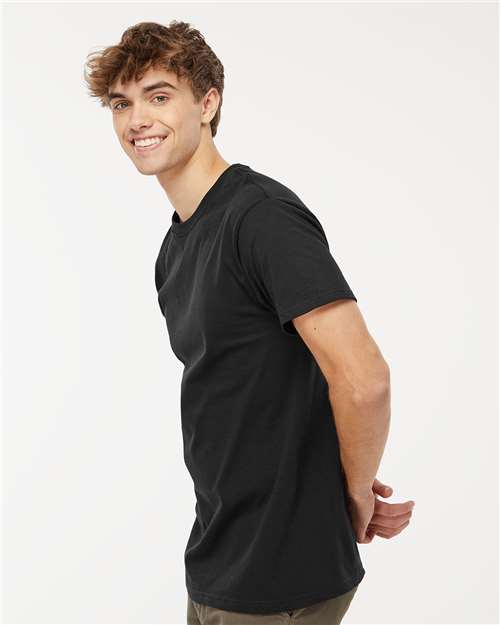 M&O 4800 Men's Gold Soft Touch T-Shirt - Black - model side
