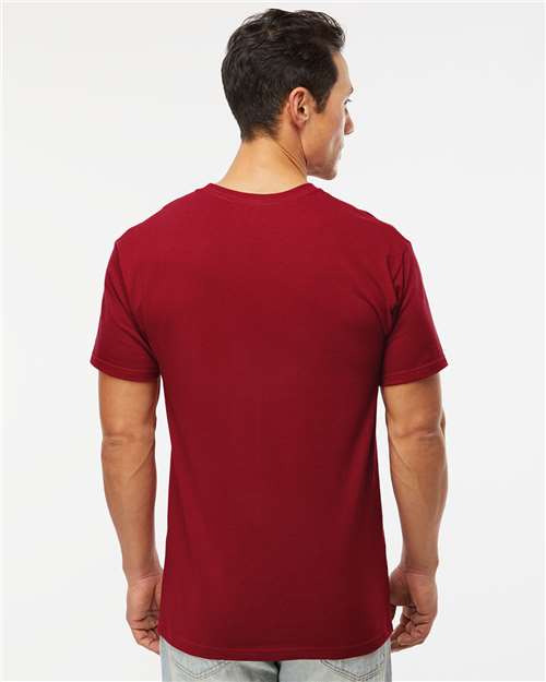 M&O 4800 Men's Gold Soft Touch T-Shirt - Cardinal Red - model back