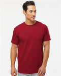 M&O 4800 Men's Gold Soft Touch T-Shirt - Cardinal Red - model front