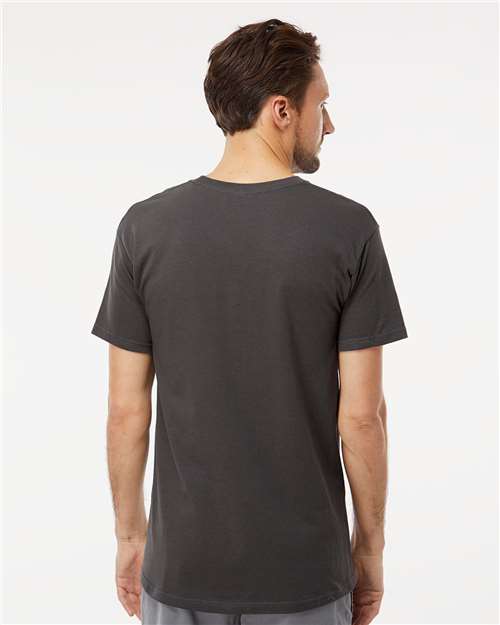 M&O 4800 Men's Gold Soft Touch T-Shirt - Charcoal - model back
