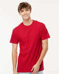 M&O 4800 Men's Gold Soft Touch T-Shirt - Deep Red - model front