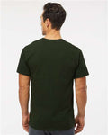 M&O 4800 Men's Gold Soft Touch T-Shirt - Forest Green - model back