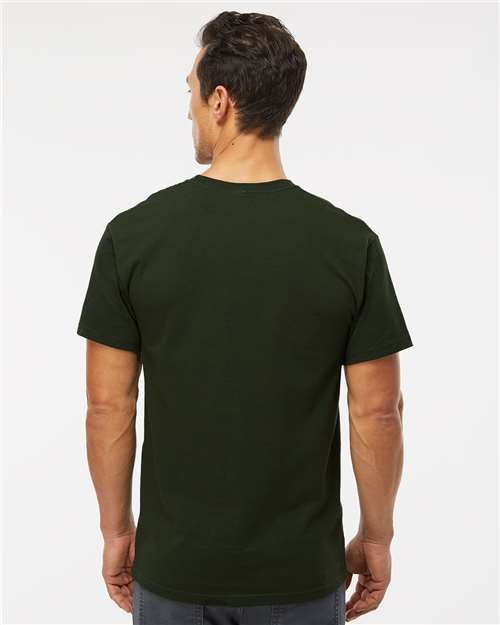 M&O 4800 Men's Gold Soft Touch T-Shirt - Forest Green - model back