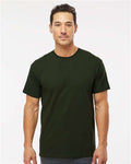 M&O 4800 Men's Gold Soft Touch T-Shirt - Forest Green - model front