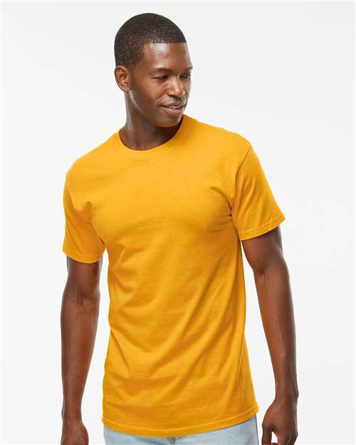 M&O 4800 Men's Gold Soft Touch T-Shirt - Gold - model front