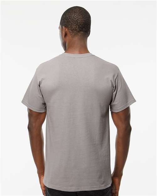 M&O 4800 Men's Gold Soft Touch T-Shirt - Gravel - model back