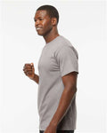 M&O 4800 Men's Gold Soft Touch T-Shirt - Gravel - model side