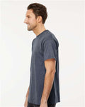 M&O 4800 Men's Gold Soft Touch T-Shirt - Heather Navy - model side