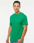 M&O 4800 Men's Gold Soft Touch T-Shirt - Irish Green - model side