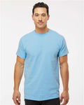 M&O 4800 Men's Gold Soft Touch T-Shirt - Light Blue - model front