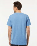 M&O 4800 Men's Gold Soft Touch T-Shirt - Light Blue Heather - model back