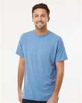 M&O 4800 Men's Gold Soft Touch T-Shirt - Light Blue Heather - model front