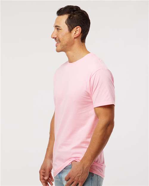 M&O 4800 Men's Gold Soft Touch T-Shirt - Light Pink - model side