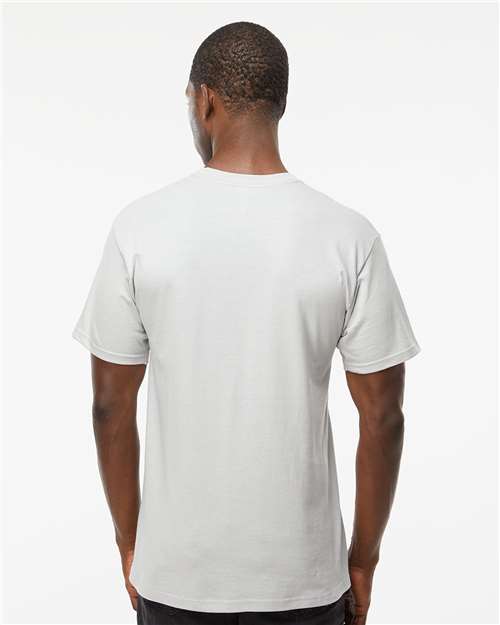 M&O 4800 Men's Gold Soft Touch T-Shirt - Platinum - model back