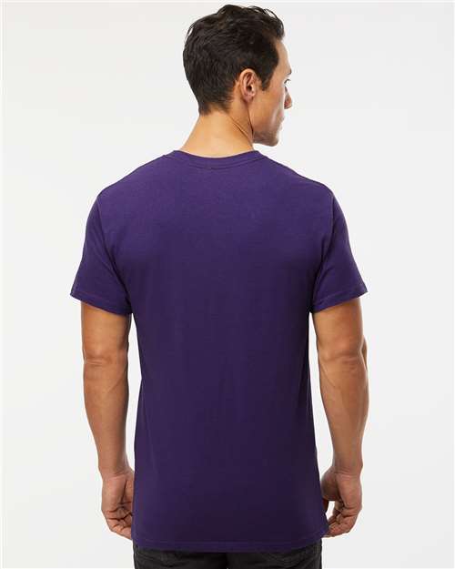 M&O 4800 Men's Gold Soft Touch T-Shirt - Purple - model back