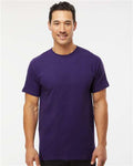 M&O 4800 Men's Gold Soft Touch T-Shirt - Purple - model front