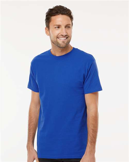 M&O 4800 Men's Gold Soft Touch T-Shirt - Royal - model front