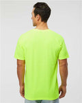 M&O 4800 Men's Gold Soft Touch T-Shirt - Safety Green - model back