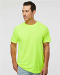 M&O 4800 Men's Gold Soft Touch T-Shirt - Safety Green - model front