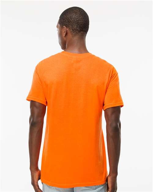 M&O 4800 Men's Gold Soft Touch T-Shirt - Safety Orange - model back