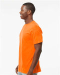 M&O 4800 Men's Gold Soft Touch T-Shirt - Safety Orange - model side