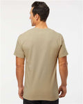 M&O 4800 Men's Gold Soft Touch T-Shirt - Sand - model back