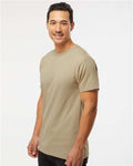 M&O 4800 Men's Gold Soft Touch T-Shirt - Sand - model side