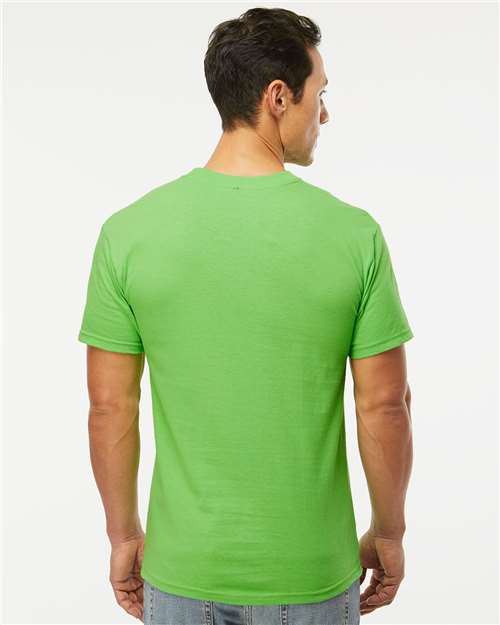 M&O 4800 Men's Gold Soft Touch T-Shirt - Vivid Lime - model back