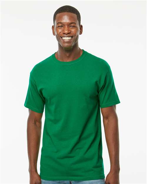 M&O 4800 Men's Gold Soft Touch T-Shirt - Fine Kelly Green - model front