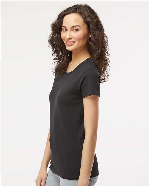 M&O 4810 Women's Gold Soft Touch T-Shirt - Black - model side