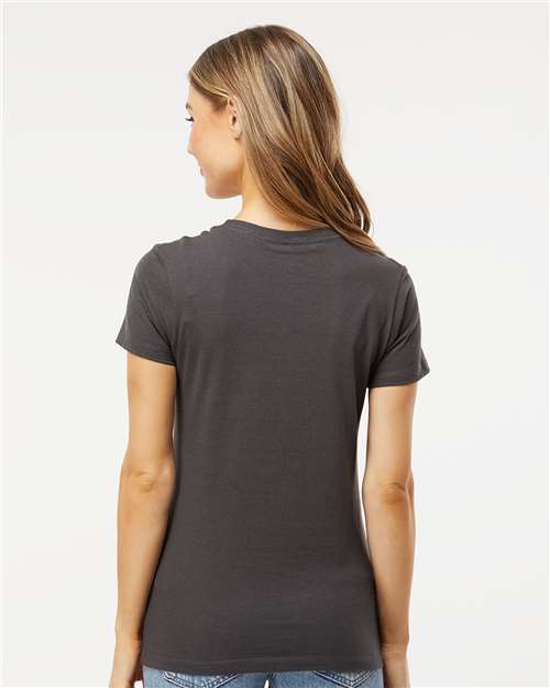 M&O 4810 Women's Gold Soft Touch T-Shirt - Charcoal - model back
