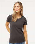 M&O 4810 Women's Gold Soft Touch T-Shirt - Charcoal - model front