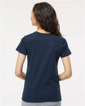 M&O 4810 Women's Gold Soft Touch T-Shirt - Deep Navy - model back
