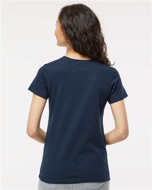 M&O 4810 Women's Gold Soft Touch T-Shirt - Deep Navy - model back