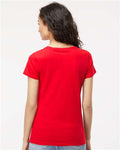 M&O 4810 Women's Gold Soft Touch T-Shirt - Deep Red - model back