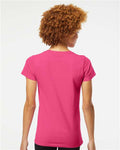 M&O 4810 Women's Gold Soft Touch T-Shirt - Heliconia - model back