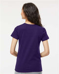 M&O 4810 Women's Gold Soft Touch T-Shirt - Purple - model back