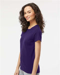 M&O 4810 Women's Gold Soft Touch T-Shirt - Purple - model side
