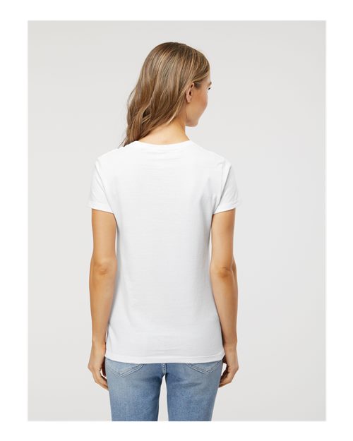 M&O 4810 Women's Gold Soft Touch T-Shirt - White - model back