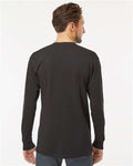 M&O 4820 Unisex Gold Soft Touch Long Sleeve T-Shirt - Black - model back