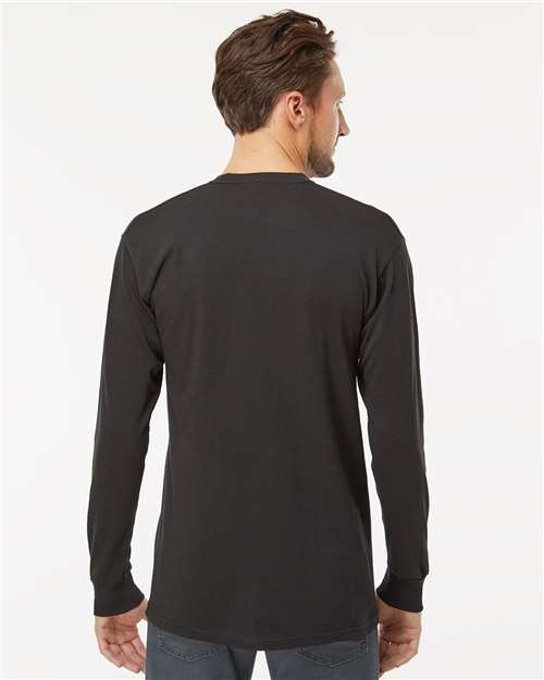 M&O 4820 Unisex Gold Soft Touch Long Sleeve T-Shirt - Black - model back