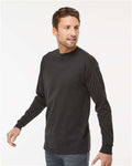 M&O 4820 Unisex Gold Soft Touch Long Sleeve T-Shirt - Black - model side