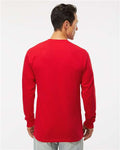 M&O 4820 Unisex Gold Soft Touch Long Sleeve T-Shirt - Deep Red - model back