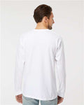 M&O 4820 Unisex Gold Soft Touch Long Sleeve T-Shirt - White - model back
