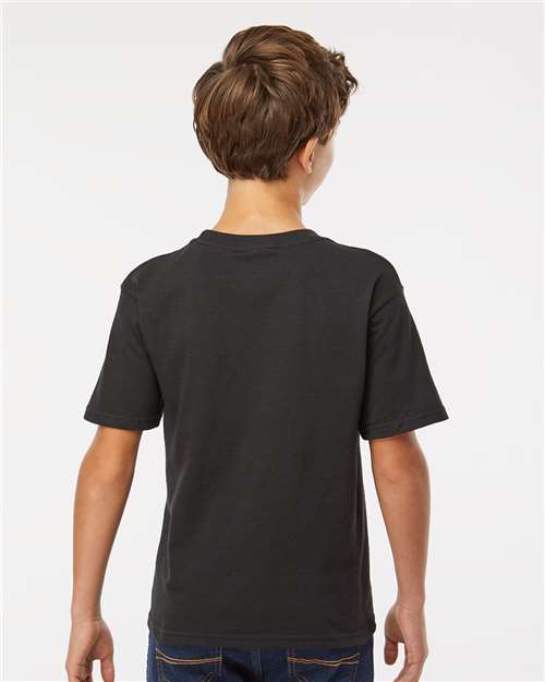 M&O 4850 Youth Gold Soft Touch T-Shirt - Black - model back