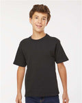 M&O 4850 Youth Gold Soft Touch T-Shirt - Black - model front