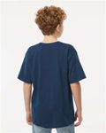 M&O 4850 Youth Gold Soft Touch T-Shirt - Deep Navy - model back