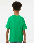 M&O 4850 Youth Gold Soft Touch T-Shirt - Irish Green - model back