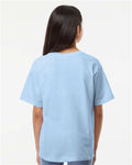 M&O 4850 Youth Gold Soft Touch T-Shirt - Light Blue - model back