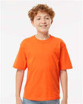 M&O 4850 Youth Gold Soft Touch T-Shirt - Orange - model front